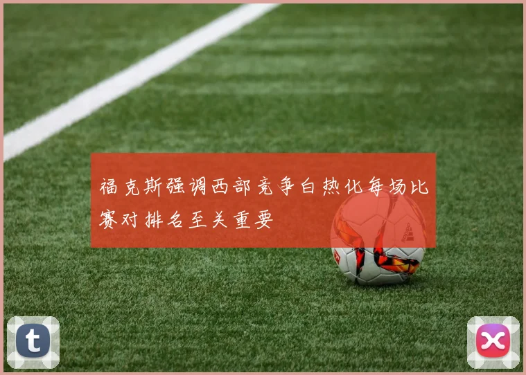 福克斯强调西部竞争白热化每场比赛对排名至关重要